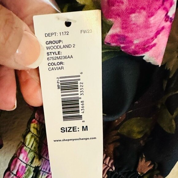 Passport Floral Women's Top - Multicolor Long Sleeve Size Medium - Picture 7 of 8